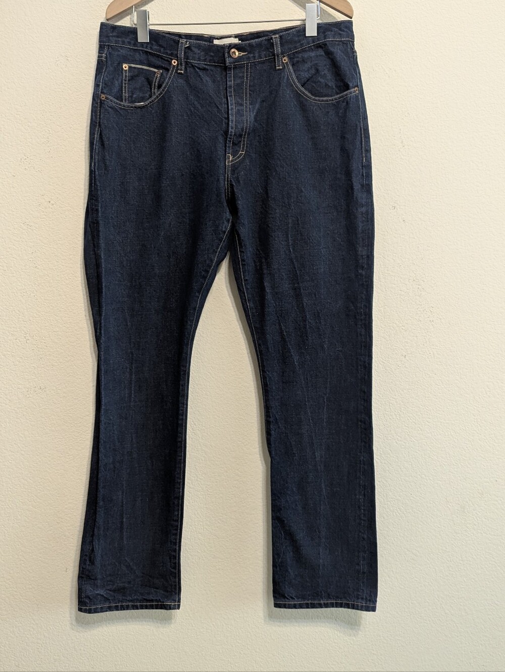Taylor Stitch Mens Democratic Fit Selvedge Jeans 36x33 Dark Raw Indigo EXCELLENT